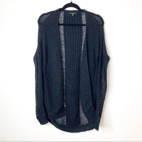 Anthropologie Joe's Jeans Forte Knit Cardigan Sweater Cacoon Wool Black Size XS - Picture 5 of 15